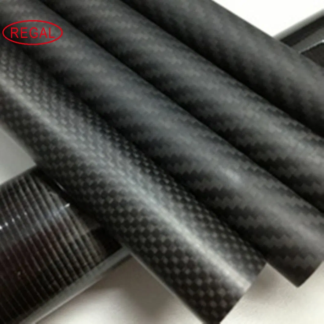 T300 3K 200g Twill Pattern Carbon Tube Matt Surface Outer Diameter 20.4mm Length 1m Thickness 1.2mm Rolling Process